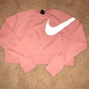 Pink Nike cropped pullover